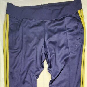 VTG Nike The Athletic Dept.  Warm Up Pants Dark Blue w/ Yellow Stripes Size XL